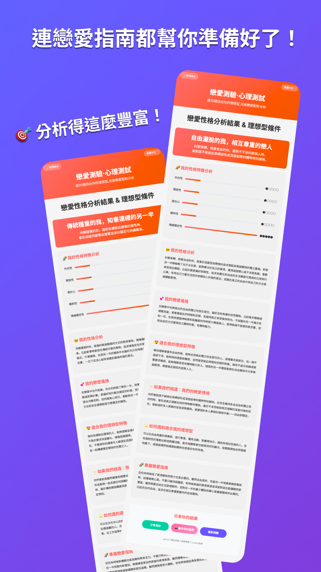 理想對象特徵與相遇方式展示畫面